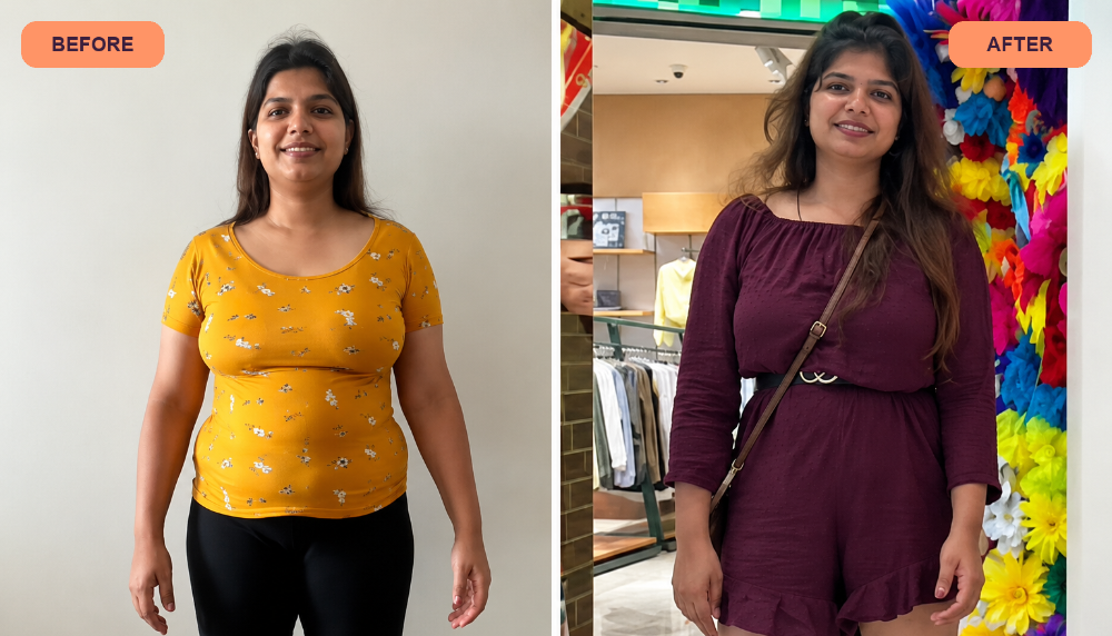 Client before and after