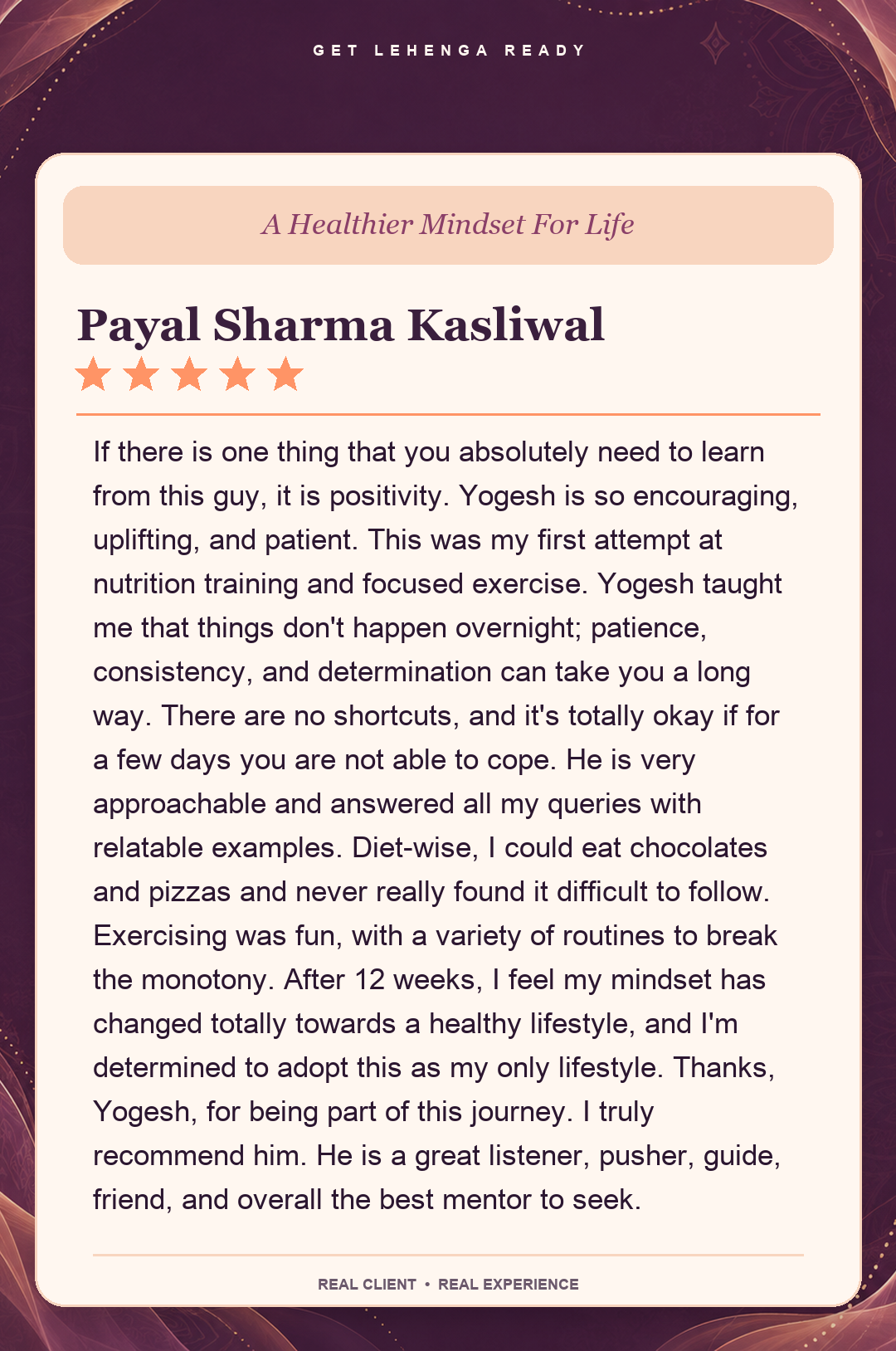 Payal Sharma Kasliwal: A Healthier Mindset For Life